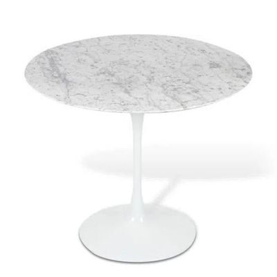 Mesa de Jantar Tulipa Saarinen Redonda 80 cm Mármore Carrara