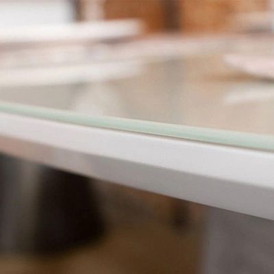 Mesa De Jantar Cone 110 Cm Tampo De Vidro Laca Branca Branco