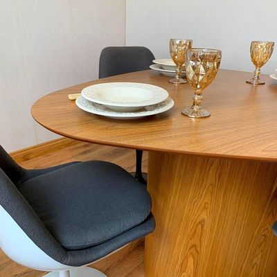 Mesa De Jantar Orgânica 120X125Cm TampoBaseMarrom