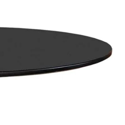 Mesa De Jantar Cone 120 Cm Tampo De Vidro Laca Preta Preto