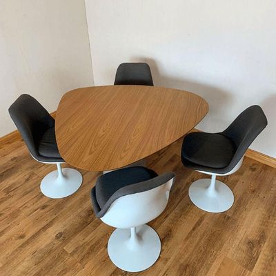 Mesa De Jantar Orgânica 180X160Cm Tampo Freijó Marrom