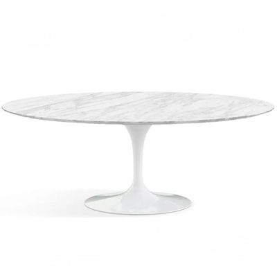 Mesa De Jantar Saarinen Oval 137X90cm Mármore Carrara Branco
