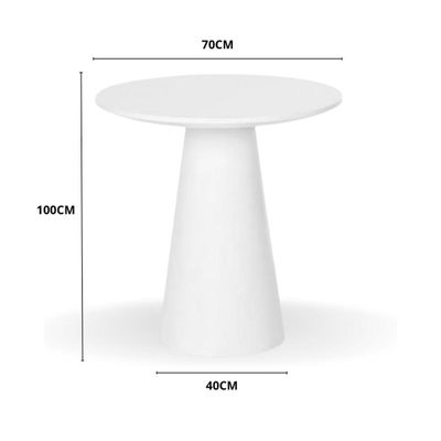 Mesa Bistrô Cone 70 Cm Tampo Laca Branca Base Branca Cor Branco