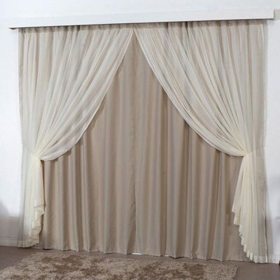 Cortina Mirage 3 Mts Sala Quarto Blackout Voal Trilho Suisso - Avelã