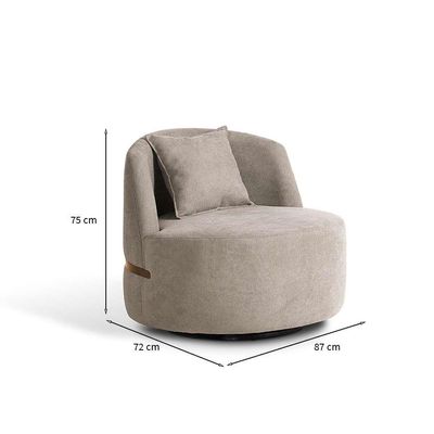 Poltrona Laila Bouclé Bege e Dourada
