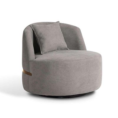 Poltrona Laila Bouclé Cinza e Dourada