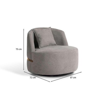Poltrona Laila Bouclé Cinza e Dourada