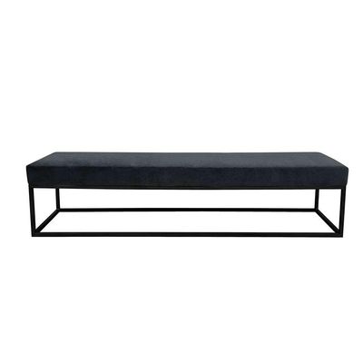 Banco 2 Lugares Giulia Veludo Cinza e Preto 160 cm