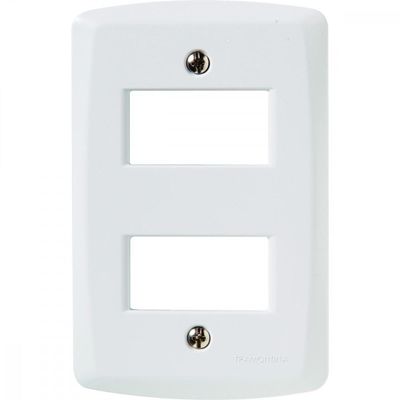 Placa 2 Postos Afastados 4x2 Tramontina Lux² Branca