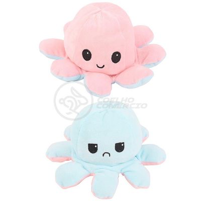 Polvo Reversível De Pelúcia 2 Em 1 Tiktok Rosa E Azul