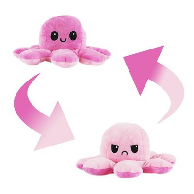 Polvo Reversível Humor Grande Tiktok Pelúcia Pink E Rosa
