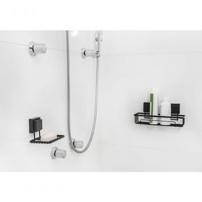 Prateleira Banheiro Suporte Shampoo Ventosa Preto 8050pt