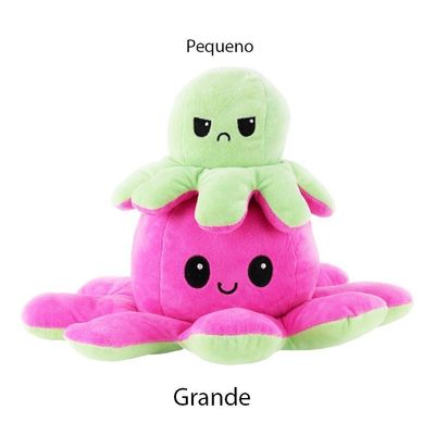 Polvo Reversível Humor Grande Tiktok Pelúcia Pink/Verde