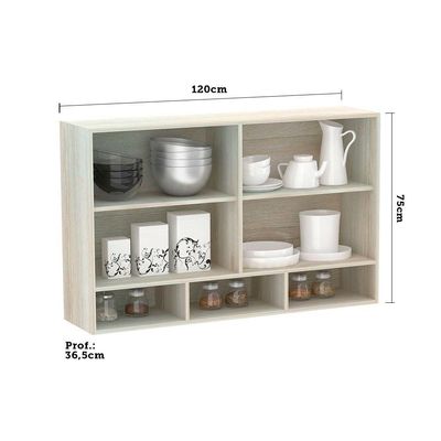 Armário 120cm 2 Portas C/Nicho Legno Crema C/Branco Pola