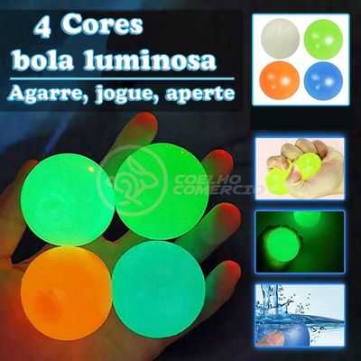 Toy Bolinha Globble Anti Stress Luminosa Fluorecente