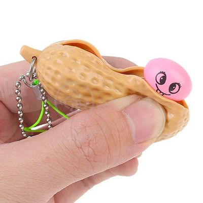 Chaveiro Amendoim Anti Stress Apertar Silicone Sensorial
