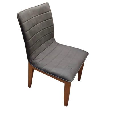 Cadeira De Jantar Cercatto Revestida Em Tecido Suede Cinza Chumbo Cor Cinza