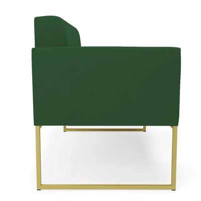 Sofá Namoradeira Elisa Veludo Base Metálica Industrial Dourado - D'rossi Cor Verde