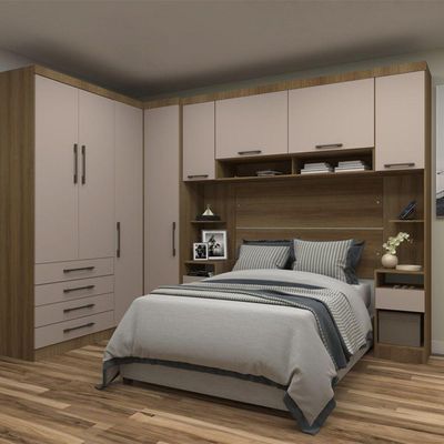 Módulo Ponte Casal Eucamoveis Paris 2portas Avela/cinammon