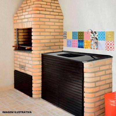 Tampo Para Pia De Cozinha Rorato 1,20x0,50 Granitada 505308 Preto Plus