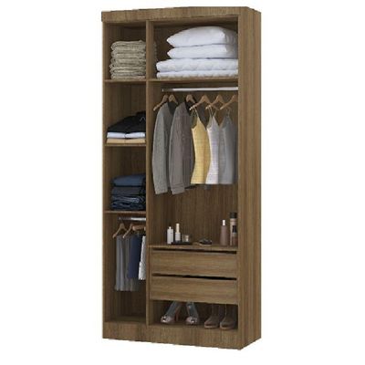 Módulo Guarda Roupa Eucamoveis Paris 3 Portas 2gavetas Avela/cinammon
