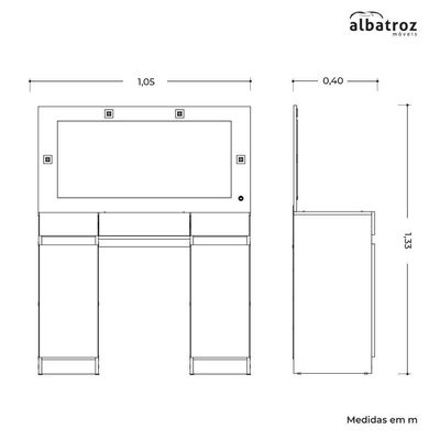 Camarim Albatroz Studio 2 Portas 4 Gavetas 21.501.127 Branco Com Fosco