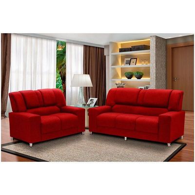 Conjunto Estofado Sandero 2 E 3 Lugares Paraná Vermelho