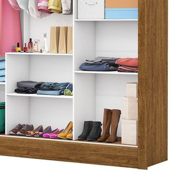 Guarda Roupa Fortaleza 3 Portas Espelho Freijó OffWhite