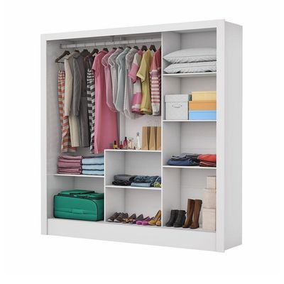 Guarda Roupa Casal Fortaleza 3 Portas Carioca Móveis Branco