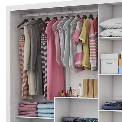 Guarda Roupa Casal Fortaleza 3 Portas Espelho Carioca Branco