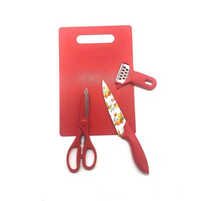 Kit de Cozinha Le com Tábua, Tesoura, Descascador e Faca UNICA