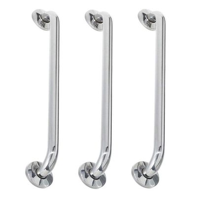 Alça De Apoio 40Cm Kit 3 Unidades Inox Barra Cadeirante Deficiente Acessibilidade Idoso Banheiro