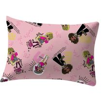 Fronha Portallar Malha Estampada Lol Omg Glam 48Cmx68Cm Rose