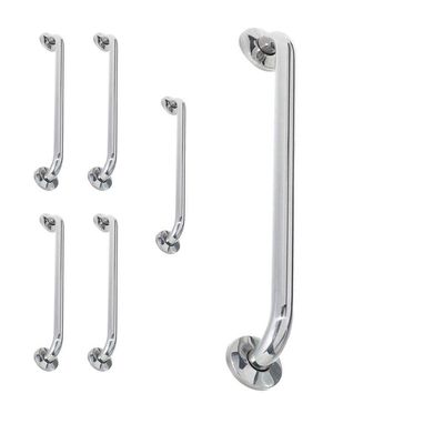 Alça De Apoio 40Cm Inox Barra Kit 5 Unidades Cadeirante Idoso Banheiro Deficiente Acessibilidade