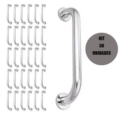 Alça De Apoio 60Cm Barra Inox Kit 30 Unidades Acessibilidade