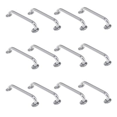 Alça De Apoio Barra Inox 50xm Kit 12 Unidades Banheiro Idoso Cadeirante Corredor Segurança