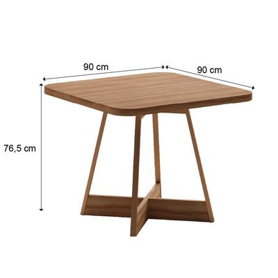 Mesa De Jantar Quadrada 90 Cm átria 1593 Carraro Nogal/rose