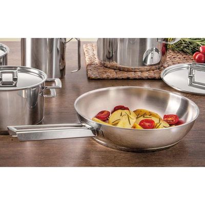 Frigideira Tramontina Brava Em Aço Inox Fundo Triplo Com Cabo 24 Cm 2,1 L Tramontina