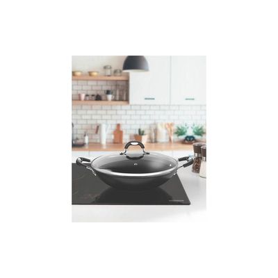 Wok Tramontina Mônaco Induction Alumínio Antiaderente Starflon Preto 32 Cm 4,5 L Tramontina