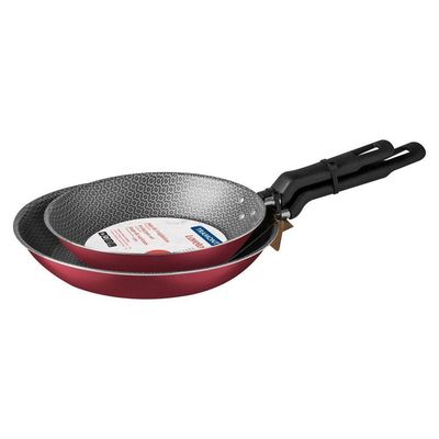 Jogo De Frigideiras Tramontina Loreto Em Alumínio Antiaderente Vermelho 2 Peças 20cm/24cm Tramontina