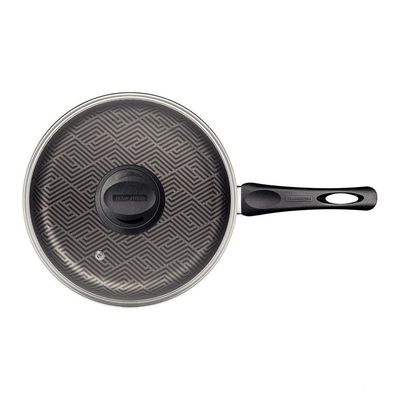 Frigideira Reta Paris 22cm 1,7l Antiaderente Starflon Max Chumbo Com Tampa De Vidro