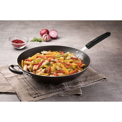 Wok Loreto Alumínio Revestimento Antiaderente Starflon Cabo Baquelite Grafite 32 Cm 4,4 L