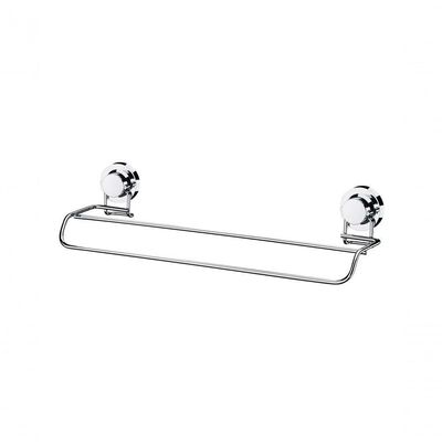 Toalheiro Duplo 45cm Ventosas Porta Toalha Banho Future 4056