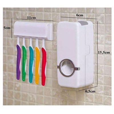 Dispenser Aplicador Creme Dental Pasta Dente Suporte Escovas