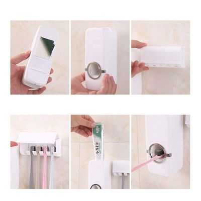 Dispenser Aplicador Creme Dental Pasta Dente Suporte Escovas