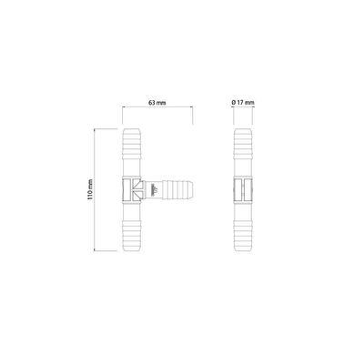 Conexão T Interna Tripla 1/2" Tramontina Para Mangueiras