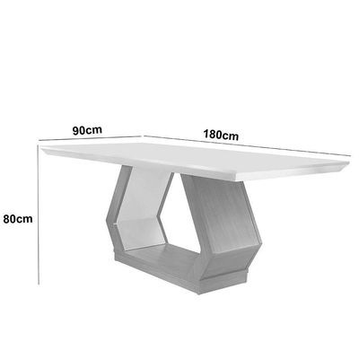 Mesa Sala De Jantar Lara 180cm Em Mdf E Vidro Com Canto Copo Grafite/ Imbuia/ Serig. Grafite