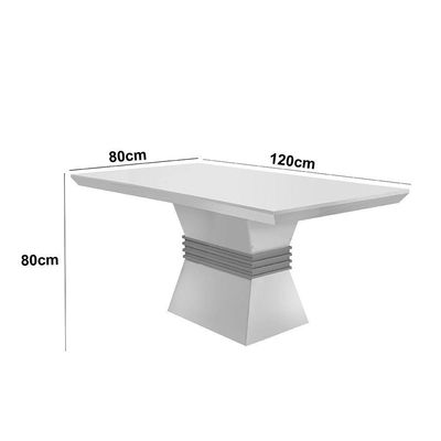 Mesa Para Sala De Jantar Lucy 120cm Em Mdf E Vidro Off White/ Imbuia/ Serig. Off