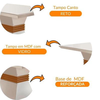 Mesa Para Sala De Jantar Lucy 120cm Em Mdf E Vidro Off White/ Imbuia/ Serig. Off