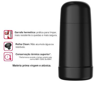 Garrafa Termica 250Ml Minigarbo Preto 8603Prt Termolar 55053